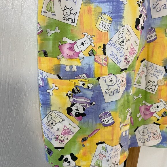 Peaches Uniforms Dog "My Best Friend" Print Scrub Top - Sz Large - Picture 4 of 4